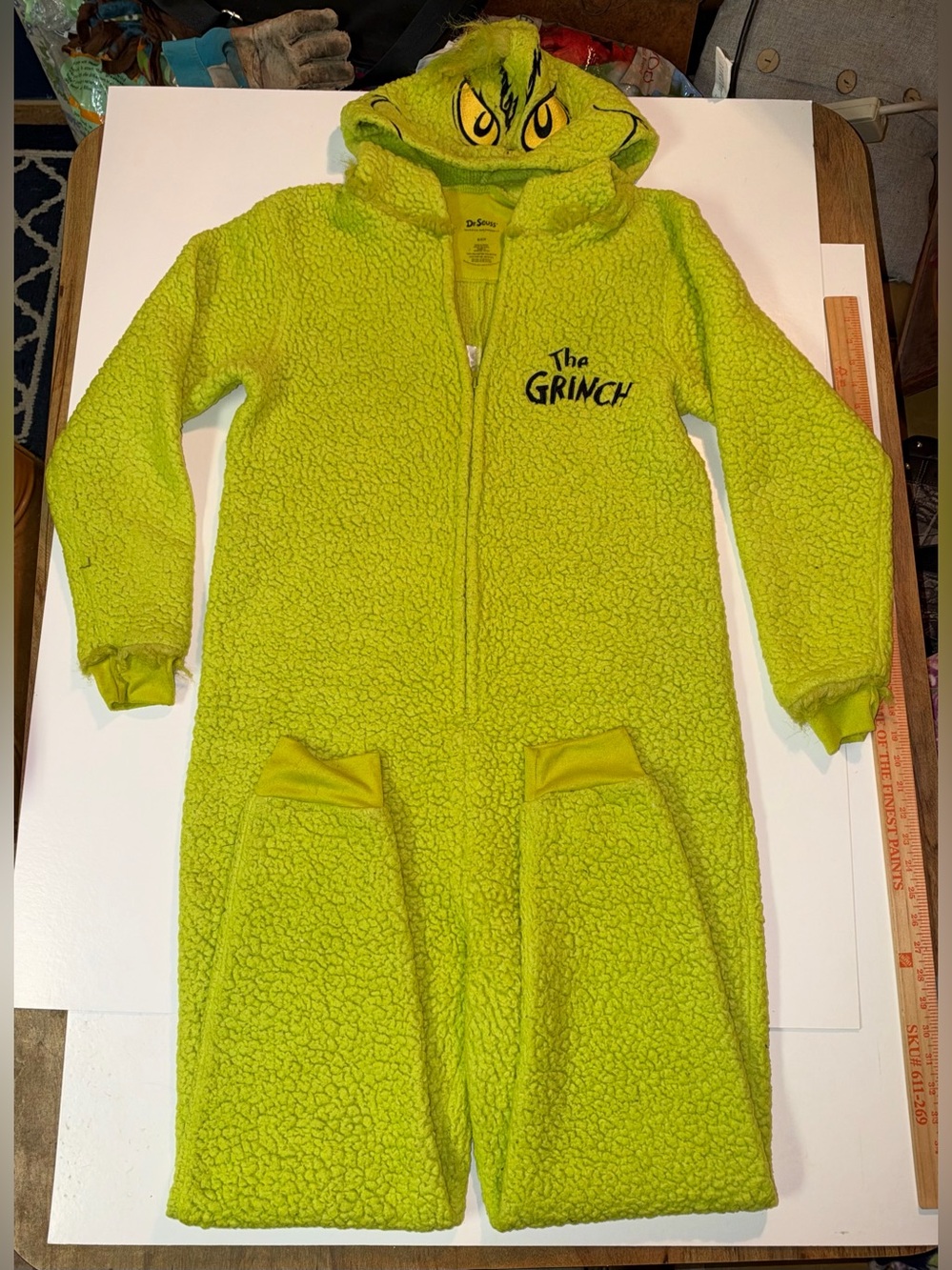Dr. Seuss GRINCH Who Stole Christmas Pajama Sherpa Union Suit Costume Size Small